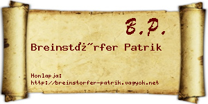 Breinstörfer Patrik névjegykártya